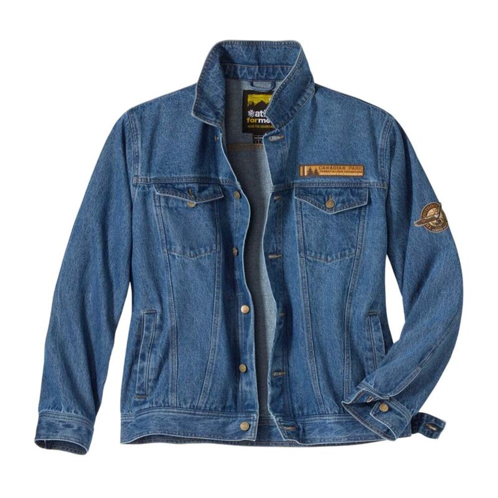 Atlas For Men Mens Woven Patch Denim Jacket / Blue